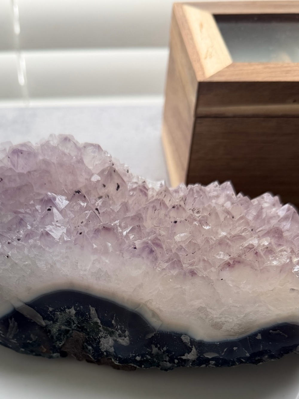 Amethyst Crystal Geode Cluster - Purple and White 2lbs 4oz